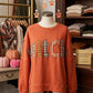 Halloween Witchy Plaid Slogan Embroidered Patch Tunic Sweatshirt