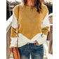 Brooklyn Mustard Two-Tone Chevron Pullover Sweater