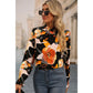 Paisley Floral Print Mock Neck Blouse