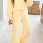 Fiona Yellow Cream Eyelet Embroidered Lace Patchwork Cropped Pullover Drawstring Pants Set