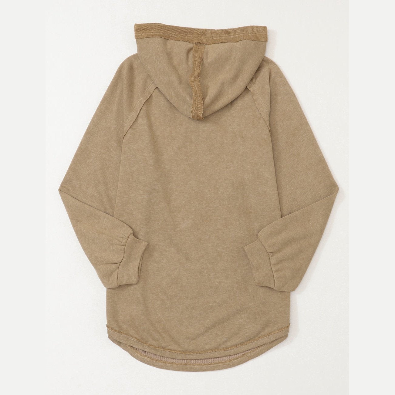 Emery Khaki Waffled Expose Seam Drawstring Hoodie