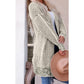 Heidi Apricot Plaid Knitted Long Open Front Cardigan