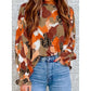 Quincey Brown Multicolor Abstract Printed Long Sleeve Blouse