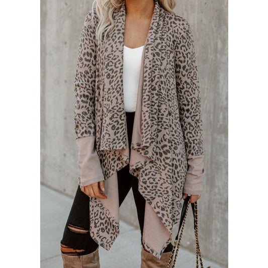 RTS Di Leopard Leopard Open Front Cardigan
