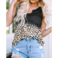 Valisa Black Gradient Leopard Split Neck Tank Top