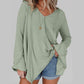 Tanja Green Ribbed Expose Seam Bell Sleeve Top