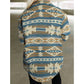 Katia Blue Western Aztec Print Button Flap Pocket Shacket