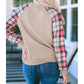 Caitlin Apricot Plaid Raglan Sleeve Sweatshirt