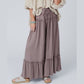 Natty Frilled Drawstring High Waist Wide Leg Pants