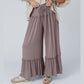 Natty Frilled Drawstring High Waist Wide Leg Pants