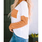 Hallie Orange Long Sleeve Colorblock Chest Pocket Textured Knit Top * S-3X