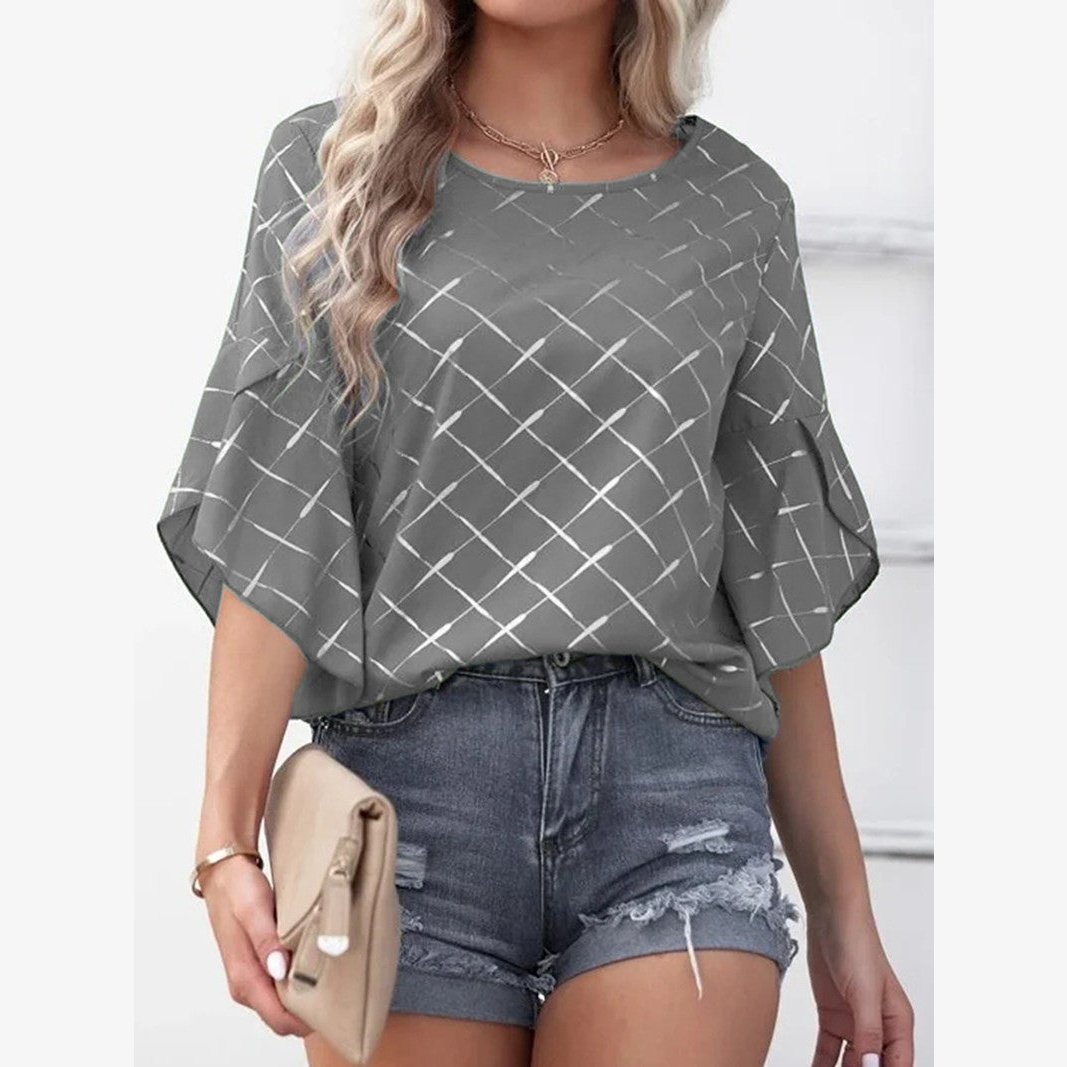 DESTASH Keiko Grey Half Sleeve Blouse