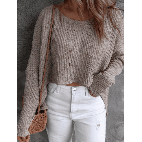 Sunelle Slouchy Dolman Sleeve High Low Sweater