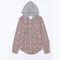 Delaney Purple Plaid Contrast Hooded Drawstring Shacket