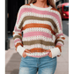 Karol Multicolor Striped Hollowed Knitted Loose Sweater