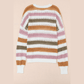 Karol Multicolor Striped Hollowed Knitted Loose Sweater