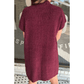 Charity Wine Patch Pocket Ribbed Knit Short Sleeve Sweater Dress