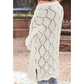 Baylie White Rhombus Hollowed Knit Open Front Cardigan