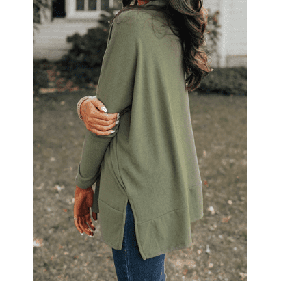 Karrie Jungle Green Cowl Neck Shift Tunic Top