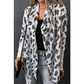 Oprah White Vintage Leopard Print Open Cardigan