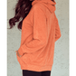 Tiana Orange Mineral Wash Kangaroo Pocket Drawstring Pullover Hoodie