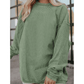 Karmen Green Ribbed Corded Oversized Sweatshirt