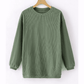 Karmen Green Ribbed Corded Oversized Sweatshirt