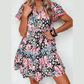Paisley Pink Leopard Floral Ricrac Embellished Tiered Mini Dress
