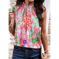 Jenee Pink Frilled Collar Floral Tank