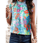 Jenee Sky Blue Frilled Collar Floral Tank