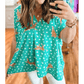 REDUCED!!!  Lilian Green Cheetah Print V Neck Short Sleeve PLUS SIZE Top. REDUCED!!!