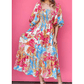 Dorothy Tropical Print Smocked Bodice Puff Sleeve Maxi Dress