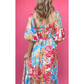 Dorothy Tropical Print Smocked Bodice Puff Sleeve Maxi Dress