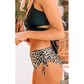 Raylan Black Crossed Tie Back Leopard Bikini Swimsuit