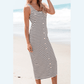 REDUCED!!!  Lydie White Striped Print Sleeveless Buttoned Maxi Dress  REDUCED!!!