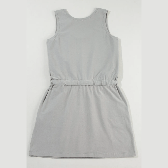 Kaya Grey Sleeveless Drawstring Waist Mini Dress