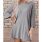 Gabbi Light Grey Loose Tunic Top and Slim Shorts Set