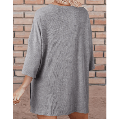 Gabbi Light Grey Loose Tunic Top and Slim Shorts Set