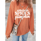 Orange Whatever Spices Your Pumpkin Graphic Corded Pullover Sweatshirt