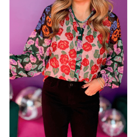 Lindsey Floral Printed Puff Sleeve Shirt