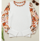 Effy White Floral Patch Bishop Sleeve Sweater