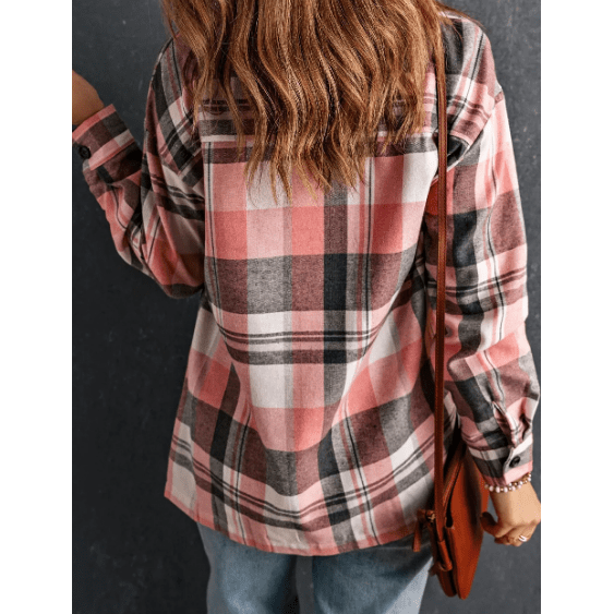 Coley Pink Plaid Button Up Patch Pocket Shirt