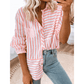 Rachelle Pink Stripe Buttoned Long Sleeve Casual Shirt