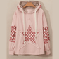 Stormi Pink Floral Patchwork Star Pattern Drawstring Hoodie