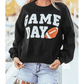 Black GAME DAY Graphic Varsity Pullover Sweatshirt