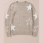 Lynda Khaki Star Pattern Drop Shoulder Sweater