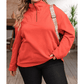 Peydon Orange Zipper Pocketed PLUS SIZE Sweatshirt