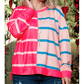 Carmella Stripe Color Block Crewneck Long Sleeve PLUS SIZE T Shirt