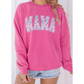 Floral MAMA Embroidered Graphic Pullover Sweatshirt