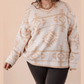 Lyanna Apricot PLUS SIZE Western Aztec Print Loose Sweater